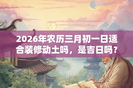 2026年农历三月初一日适合装修动土吗，是吉日吗？