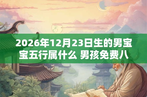 2026年12月23日生的男宝宝五行属什么 男孩免费八字起名