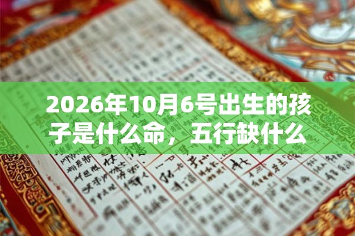 2026年10月6号出生的孩子是什么命,五行缺什么 2026年10月6号出生的孩子是什么命,五行缺什么