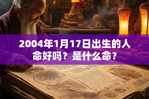 2004年1月17日出生的人命好吗？是什么命？