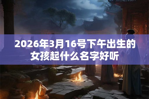 2026年3月16号下午出生的女孩起什么名字好听