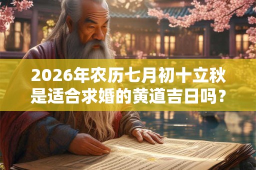 2026年农历七月初十立秋是适合求婚的黄道吉日吗? 2026年农历七月初十立秋是适合求婚的黄道吉日吗?