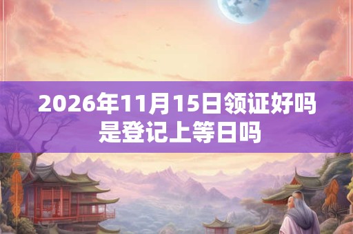 2026年11月15日领证好吗 是登记上等日吗