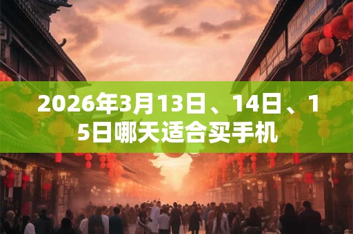 2026年3月13日、14日、15日哪天适合买手机