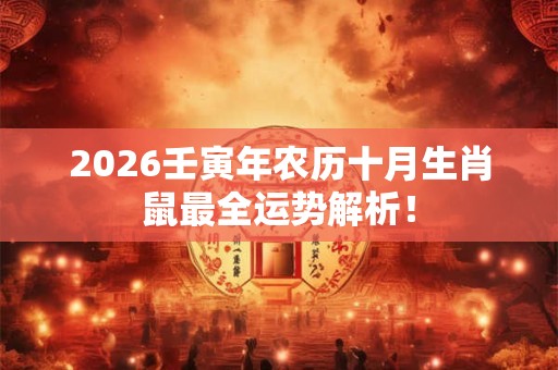 2026壬寅年农历十月生肖鼠最全运势解析！