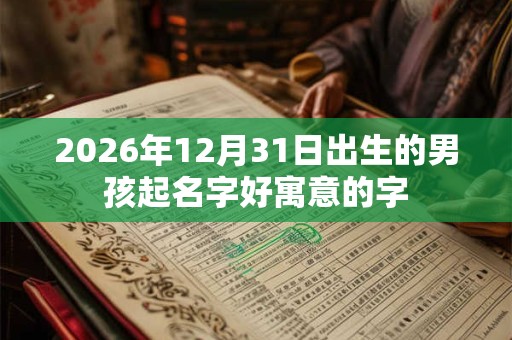 2026年12月31日出生的男孩起名字好寓意的字