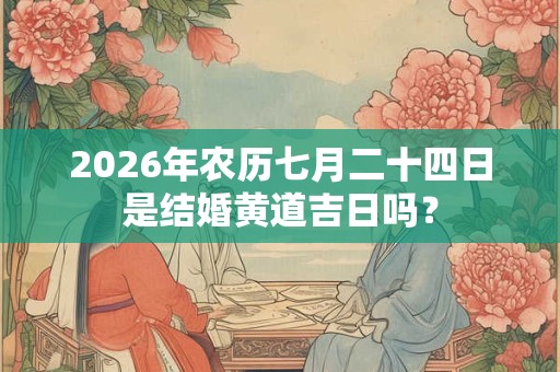 2026年农历七月二十四日是结婚黄道吉日吗？