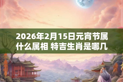 2026年2月15日元宵节属什么属相 特吉生肖是哪几个