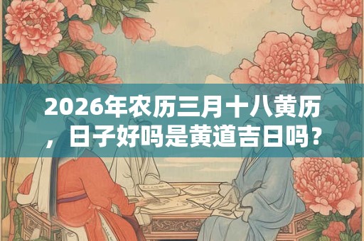 2026年农历三月十八黄历，日子好吗是黄道吉日吗？