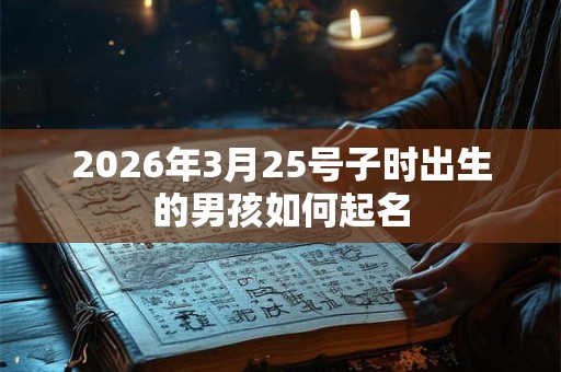 2026年3月25号子时出生的男孩如何起名 2026年3月25号子时出生的男孩如何起名