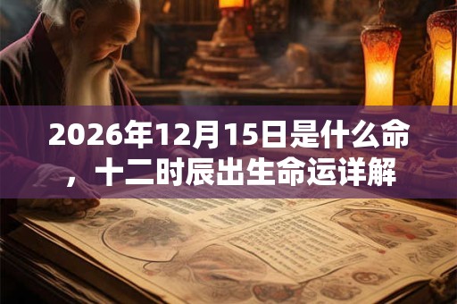 2026年12月15日是什么命，十二时辰出生命运详解