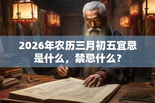 2026年农历三月初五宜忌是什么，禁忌什么？