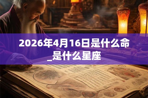 2026年4月16日是什么命_是什么星座