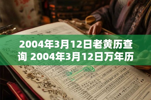 2004年3月12日老黄历查询 2004年3月12日万年历黄道吉日