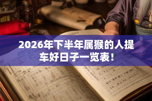 2026年下半年属猴的人提车好日子一览表！