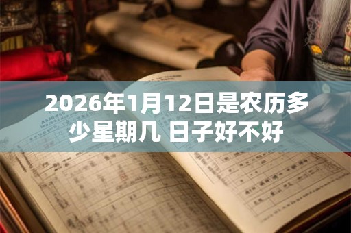 2026年1月12日是农历多少星期几 日子好不好