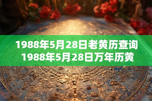 1988年5月28日老黄历查询 1988年5月28日万年历黄道吉日