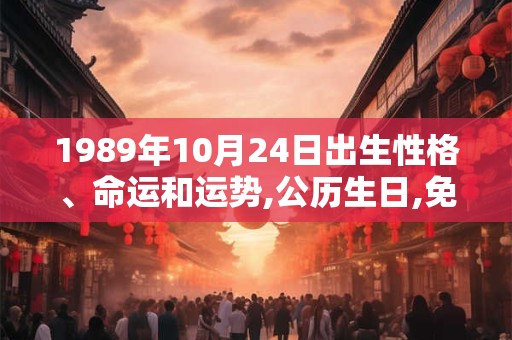 1989年10月24日出生性格、命运和运势,公历生日,免费算命