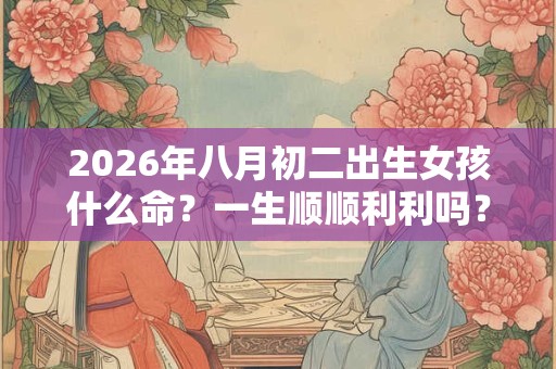 2026年八月初二出生女孩什么命？一生顺顺利利吗？