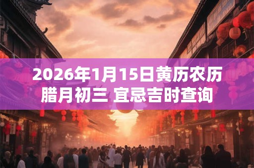 2026年1月15日黄历农历腊月初三 宜忌吉时查询