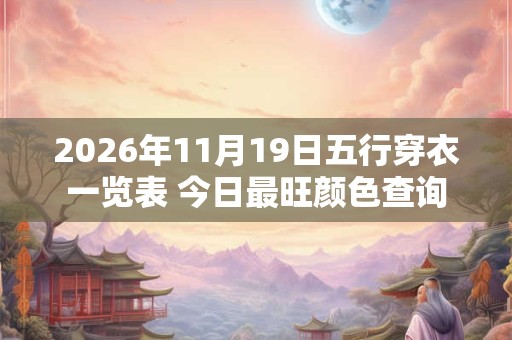 2026年11月19日五行穿衣一览表 今日最旺颜色查询 2026年11月19日五行穿衣一览表 今日最旺颜色查询