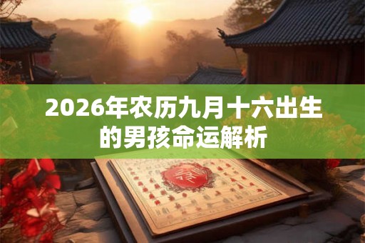 2026年农历九月十六出生的男孩命运解析 2026年农历九月十六出生的男孩命运解析