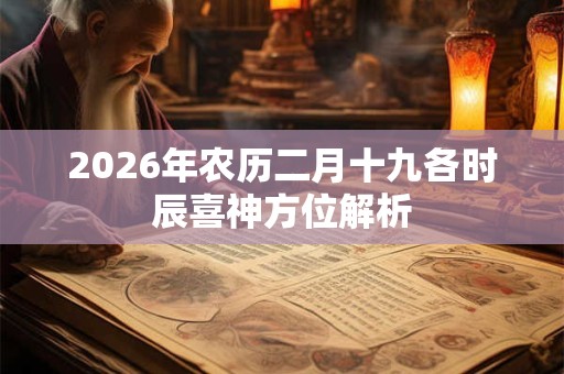 2026年农历二月十九各时辰喜神方位解析