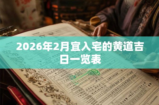 2026年2月宜入宅的黄道吉日一览表