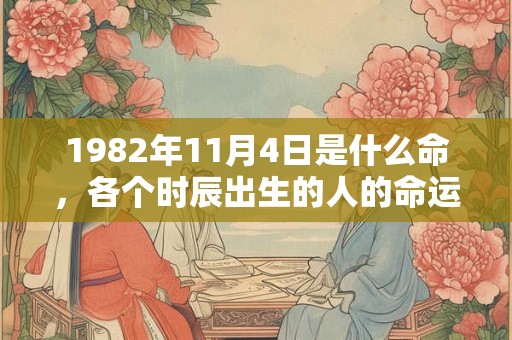1982年11月4日是什么命，各个时辰出生的人的命运
