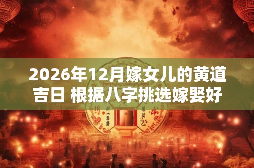 2026年12月嫁女儿的黄道吉日 根据八字挑选嫁娶好日子