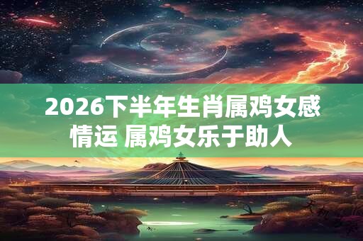2026下半年生肖属鸡女感情运 属鸡女乐于助人
