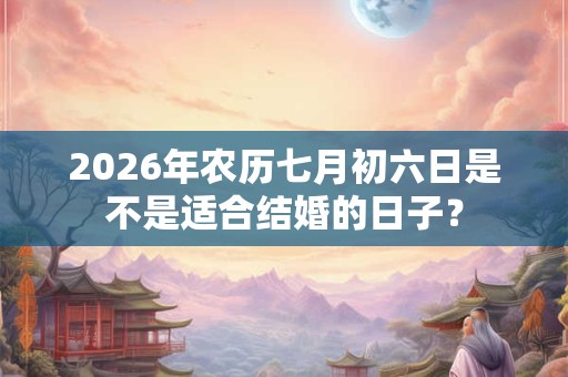 2026年农历七月初六日是不是适合结婚的日子？