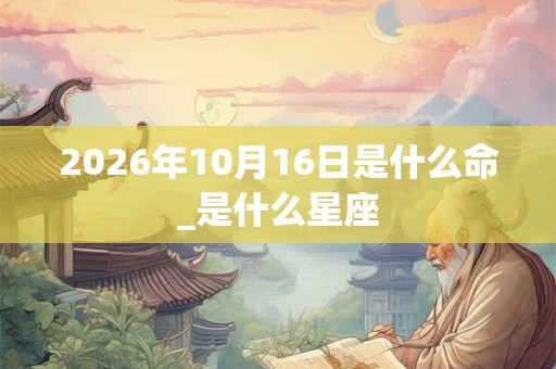 2026年10月16日是什么命_是什么星座