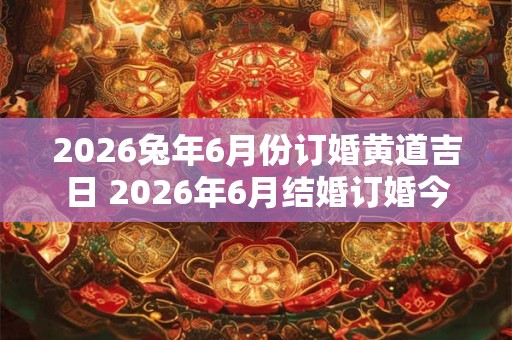 2026兔年6月份订婚黄道吉日 2026年6月结婚订婚今日有哪几天 2026兔年6月份订婚黄道吉日 2026年6月结婚订婚今日有哪几天
