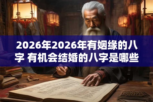 2026年2026年有姻缘的八字 有机会结婚的八字是哪些