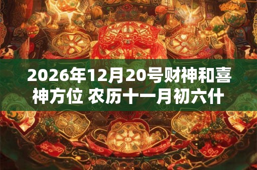 2026年12月20号财神和喜神方位 农历十一月初六什么时辰吉