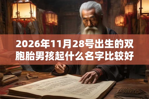 2026年11月28号出生的双胞胎男孩起什么名字比较好，五行属什么
