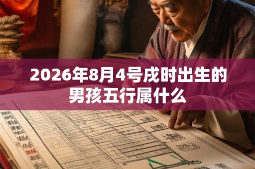 2026年8月4号戌时出生的男孩五行属什么