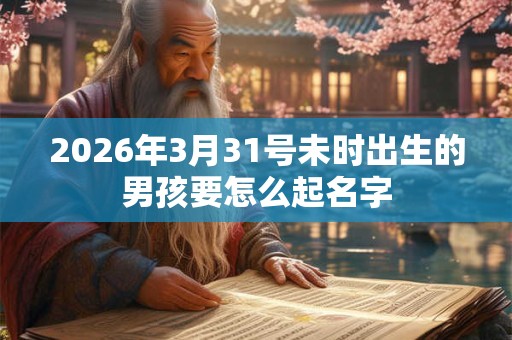 2026年3月31号未时出生的男孩要怎么起名字