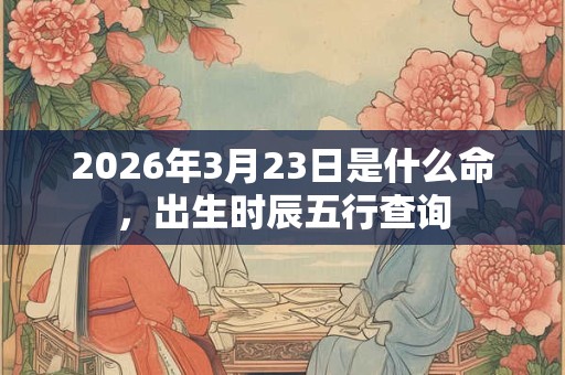2026年3月23日是什么命，出生时辰五行查询