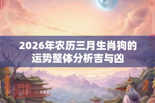 2026年农历三月生肖狗的运势整体分析吉与凶