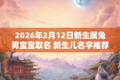 2026年2月12日新生属兔男宝宝取名 新生儿名字推荐 2026年2月12日新生属兔男宝宝取名 新生儿名字推荐