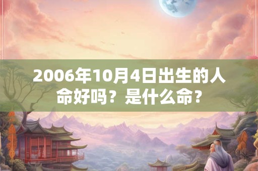 2006年10月4日出生的人命好吗？是什么命？
