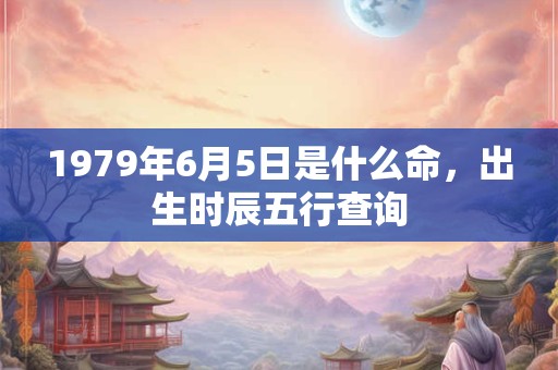 1979年6月5日是什么命,出生时辰五行查询 1979年6月5日是什么命,出生时辰五行查询