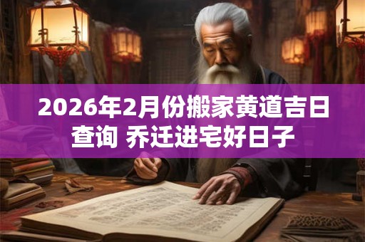 2026年2月份搬家黄道吉日查询 乔迁进宅好日子