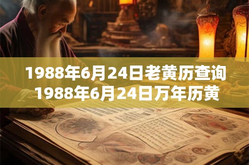 1988年6月24日老黄历查询 1988年6月24日万年历黄道吉日