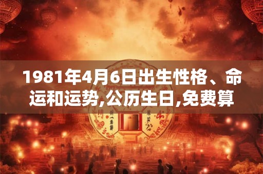 1981年4月6日出生性格、命运和运势,公历生日,免费算命