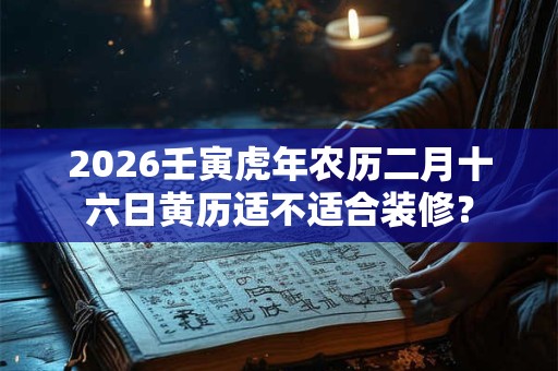 2026壬寅虎年农历二月十六日黄历适不适合装修？