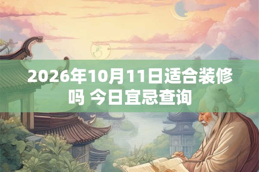 2026年10月11日适合装修吗 今日宜忌查询