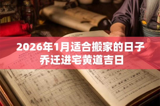 2026年1月适合搬家的日子 乔迁进宅黄道吉日